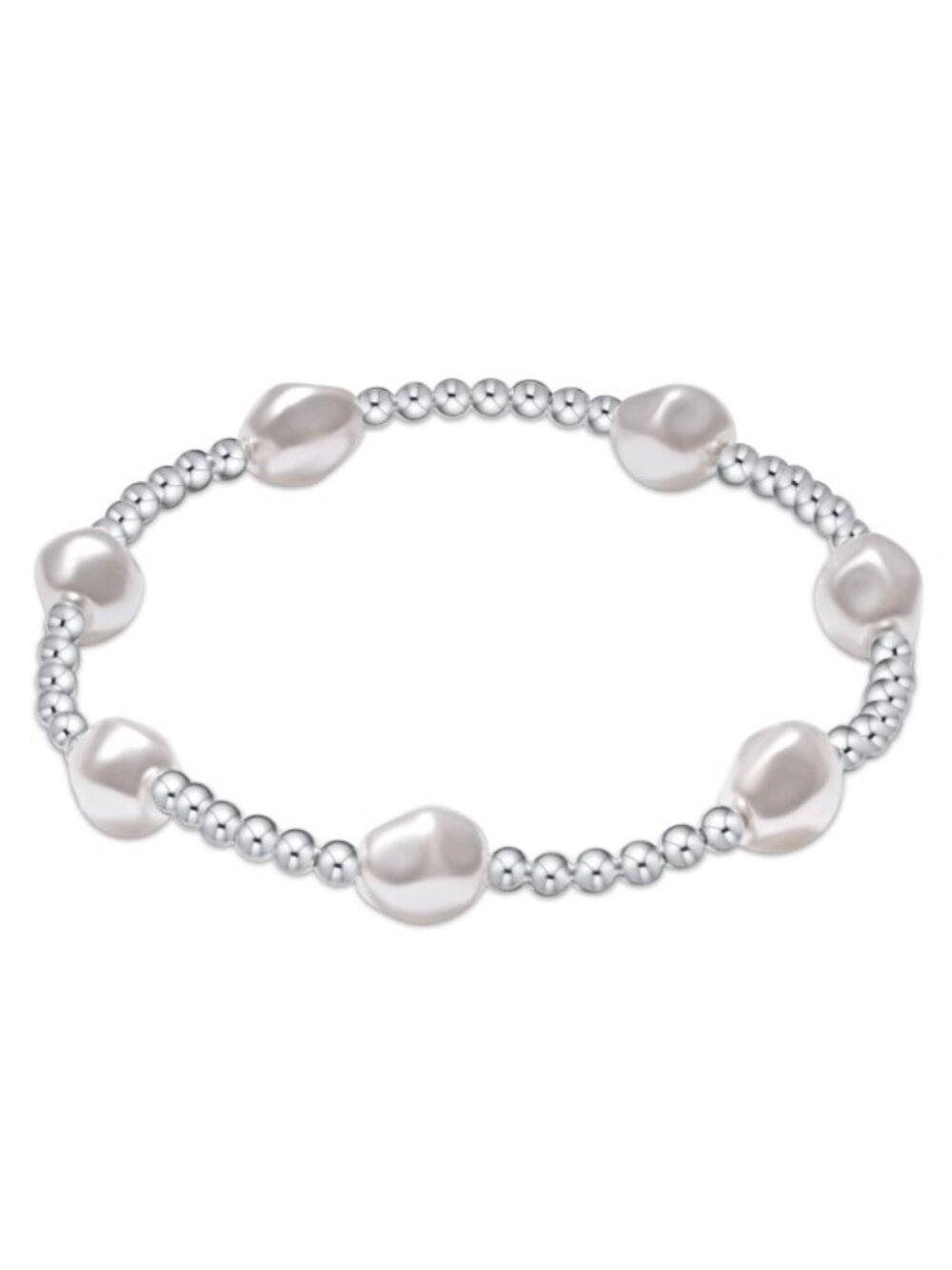 New Enewton Admire Faceted Pearl 3mm Sterling Silver Beads Bracelet